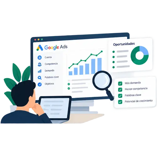 Ilustración del análisis de una cuenta de Google Ads