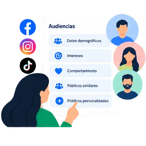 proceso de definir una audiencia concreta para favorecer unos resultados optimos en la campaña de social ads