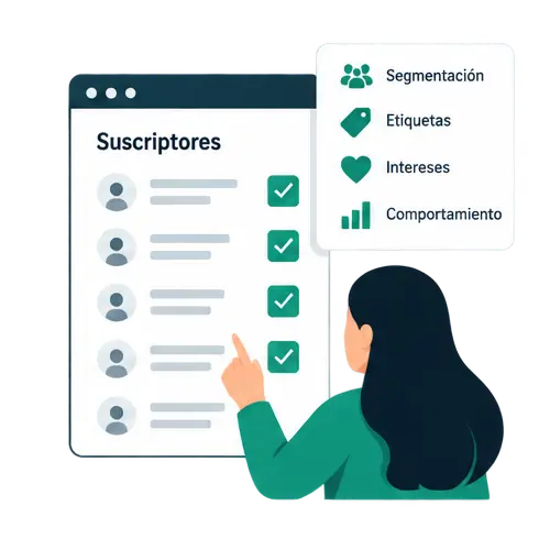 Ilustración de la selección de audiencia para la campaña de email marketing