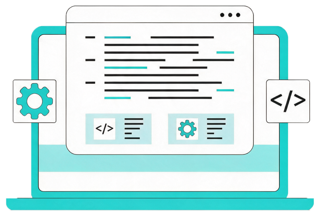 ilustración de desarrollo de software